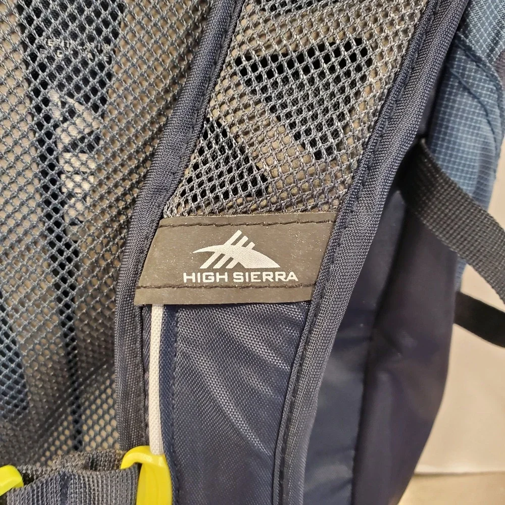 High Sierra Cragin Hydration Pack Backpack Blue Lime Green Hiking Outdoors